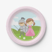 Princess and Knight party borden Papieren Bordje (Voorkant)