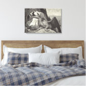 Princess and Pet Dragon Medieval Canvas Afdruk (Insitu (Slaapkamer))