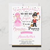 Princess and Pirate Birthday Invitation Kaart (Voorkant)