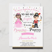 Princess and Pirate Birthday Invitation Kaart (Voorkant)
