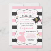 Princess and Pirate Birthday Invitation Kaart (Voorkant)