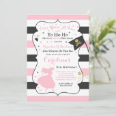Princess and Pirate Birthday Invitation Kaart (Staand voorkant)