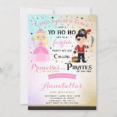 Princess and Pirate Birthday Invitation Kaart (Voorkant)