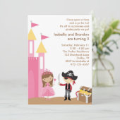 Princess and Pirate Invitation Kaart (Staand voorkant)