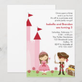 Princess and Pirate Invitation Kaart (Voorkant / Achterkant)
