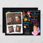 Princess and Pirate-verjaardagsuitnodiging Twee th Kaart (Voorkant / Achterkant)