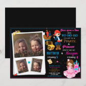 Princess and Pirate-verjaardagsuitnodiging Twee th Kaart (Voorkant / Achterkant)