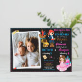 Princess and Pirate-verjaardagsuitnodiging Twee th Kaart (Staand voorkant)