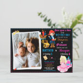 Princess and Pirate-verjaardagsuitnodiging Twee th Kaart (Staand voorkant)