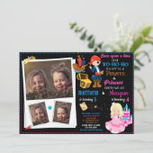 Princess and Pirate-verjaardagsuitnodiging Twee th Kaart (Staand voorkant)