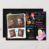 Princess and Pirate-verjaardagsuitnodiging Twee th Kaart (Voorkant / Achterkant)