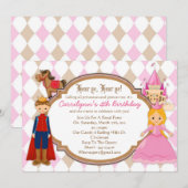 Princess and Prince - Birthday Party Kaart (Voorkant / Achterkant)