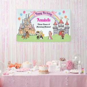 Princess and Prince Fairy Tale Schattige Koninklij Spandoek