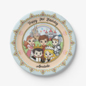 Princess and Prince Fairytale Castle Schattigee Ca Papieren Bordje (Voorkant)