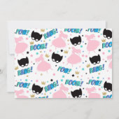 Princess and Superheld Birthday Invitation Kaart (Achterkant)