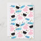 Princess and Superheld Birthday Invitation Kaart (Achterkant)