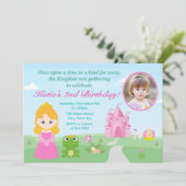 Princess and the Frog Birthday Invitation Blonde Kaart (Staand voorkant)