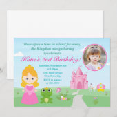 Princess and the Frog Birthday Invitation Blonde Kaart (Voorkant / Achterkant)