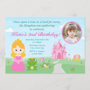 Princess and the Frog Birthday Invitation Blonde Kaart