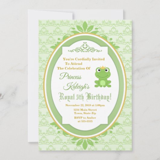 Princess and the Frog Birthday Invitation Kaart (Voorkant)