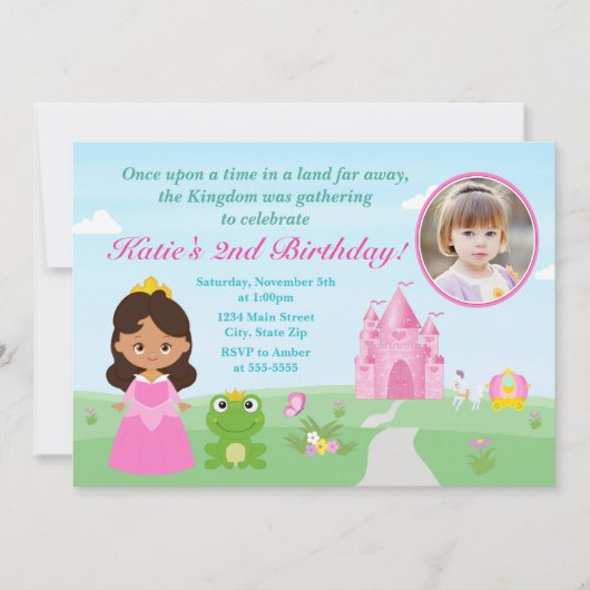Princess and the Frog Birthday Invitation Kaart (Voorkant)