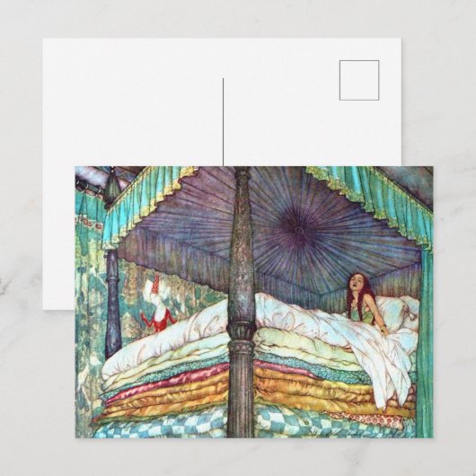 Princess and the Pea print - Fairy Tale Hans Ander Briefkaart (Voorkant / Achterkant)