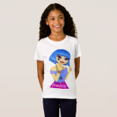 Princess Animee met blauwe haarafbeelding T-shirt (Voorkant volledig)