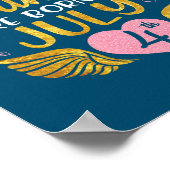 Princess Are Born On July 4th Happy Birthday Poster (Hoek)