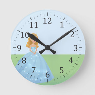 Princess Art Wall Clock , gepersonaliseerd Ronde Klok
