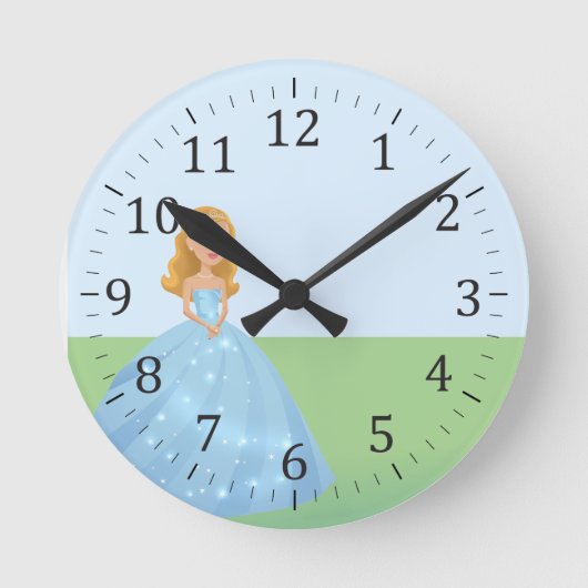 Princess Art Wall Clock , gepersonaliseerd Ronde Klok (Voorkant)
