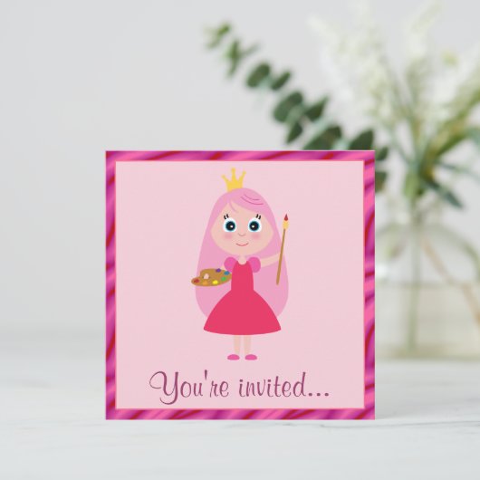 Princess Arts and Crafts Birthday Party Kaart (Staand voorkant)