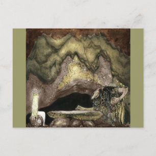 Princess at Table met een trol Briefkaart