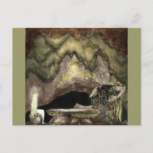 Princess at Table met een trol Briefkaart (Voorkant)