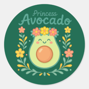 Princess Avocado Ronde Sticker