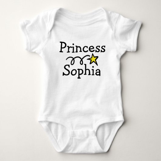 Princess baby creeper met baby-naam romper (Voorkant)