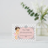 Princess Baby Diamonds Pearls Diaper Raffle Ticket Informatiekaartje (Staand voorkant)