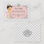 Princess Baby Diamonds Pearls Diaper Raffle Ticket Informatiekaartje (Voorkant / Achterkant)