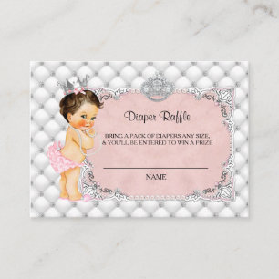 Princess Baby Diamonds Pearls Diaper Raffle Ticket Informatiekaartje
