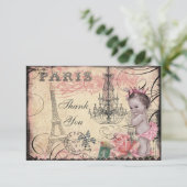 Princess Baby Eiffel Tower & Chandelier Hartelijk  Bedankkaart (Staand voorkant)