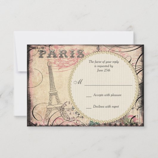 Princess Baby Eiffel Tower & Chandelier RSVP (Achterkant)