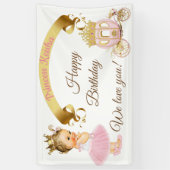 Princess Baby Girl Carriage Pink Gold Spandoek (Verticaal)