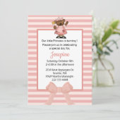 Princess Baby Girl First Birthday Invitation Kaart (Staand voorkant)