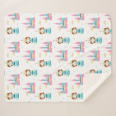 Princess Baby Girl Pattern Sherpa Deken (Voorkant (horizontaal))