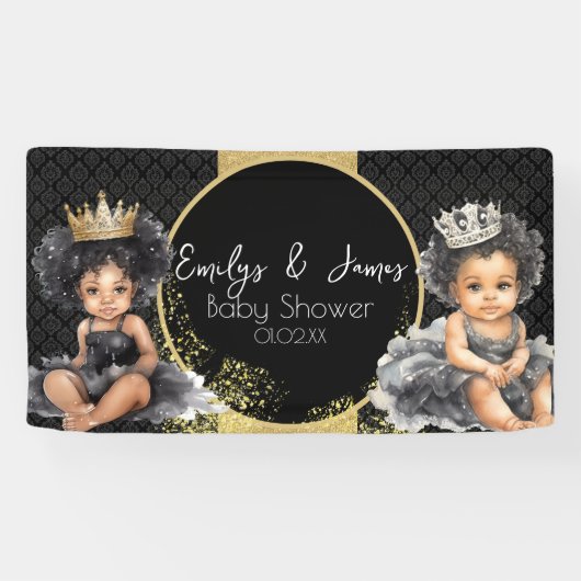 Princess Baby Gold Black Baby Twins Douche Spandoek (Horizontaal)