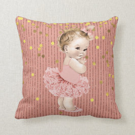 Princess Baby in Tutu Faux Gold Confetti Glitter Kussen