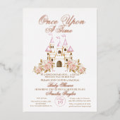 Princess Baby Meisje Douche Folie Uitnodiging (Voorkant)