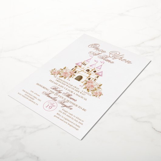 Princess Baby Meisje Douche Folie Uitnodiging (Gedraaid)