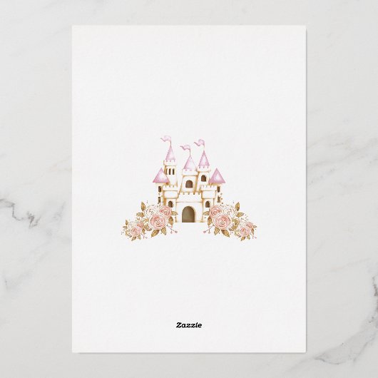 Princess Baby Meisje Douche Folie Uitnodiging (Achterkant)