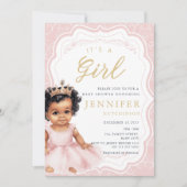 Princess Baby shower Afro-Amerikaans meisje Kaart (Voorkant)