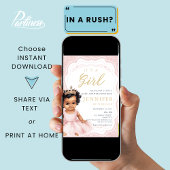 Princess Baby shower Afro-Amerikaans meisje Kaart